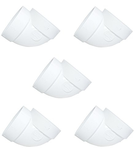 ZVac Central Vacuum Pipe Fittings Short 5pk Short 90 Degree for Replacement Compatible for Most Central Vacuum Systems