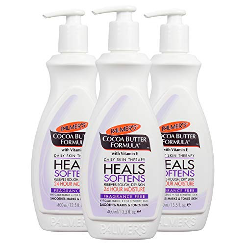 Palmer's Cocoa Butter Formula Fragrance Free Lotion Pump Bottle, 13.5 Fl.oz., 3 Count