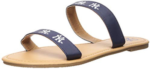 MLB New York Yankees Unisex Double Strap FLIP FLOPDOUBLE Strap FLIP Flop, Team Color, S