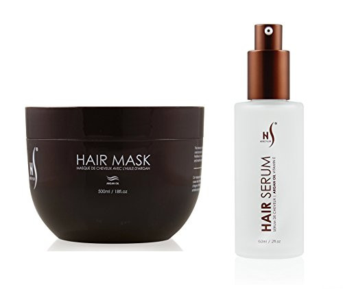 Hair Mask And Argan Oil Hair Serum Set - Deep Conditioning Mask For Soft Hair Texture - Hair Mask Serum For Frizzy Hair - Argan Oil Mask From Herstyler - Hair Care Set