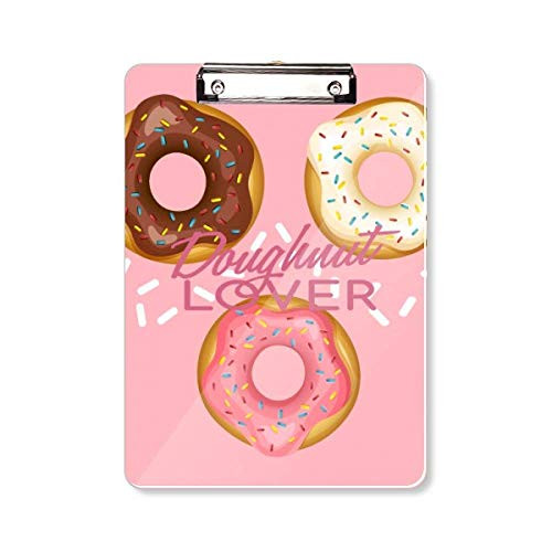 Doughnut Three Western Dessert Food Clipboard Folder Writing Pad Backing Plate A4