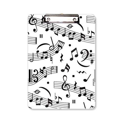 Music Notes and Bars Clipboard Folder Writing Pad Backing Plate A4