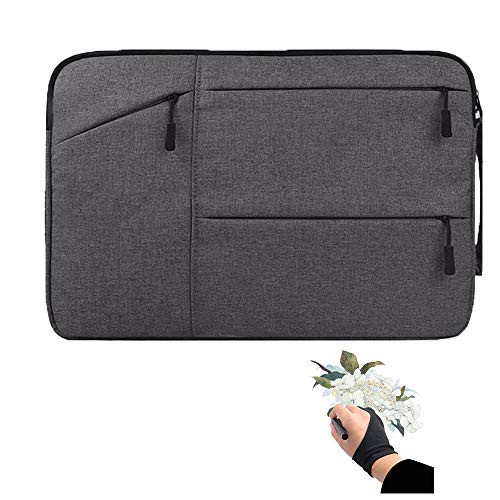 Drawing Tablet Case Carrying Bag with Artist Glove Graphics Tablet Sleeve Protective Bag for Huion H610 Pro, HS610, Xp-pen Deco 01, Star 06, Ugee M708 and Veikk A30, A50