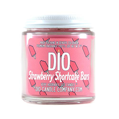 Adorable Size Candle Strawberry Shortcake - Sweet Ice Cream - Strawberries - Cake Crumbs - Candle 4oz