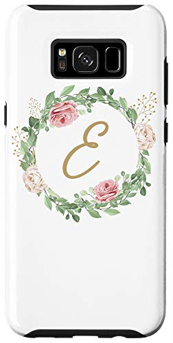Galaxy S8Plus Letter E Monogram Personalized Initial E Floral Leaves Case