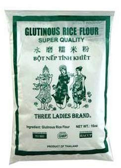 Three Ladies Brand Glutinous Rice Flour 16 oz (3 Packs)