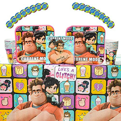 Cedar Crate Market Wreck It Ralph 2 Party Supplies Pack for 16 Guests: Stickers, Dinner Plates, Luncheon Napkins, Cups, and Table Cover Cedar Crate Market Wreck It Ralph 2 Party Supplies Pack for 16 Guests: Stickers, Dinner Plates, Luncheon Napkins, Cups, and Table Cover
