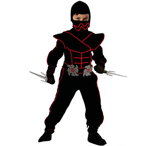 Child Unisex Light up red Ninja costume (Large(10-12 yr))