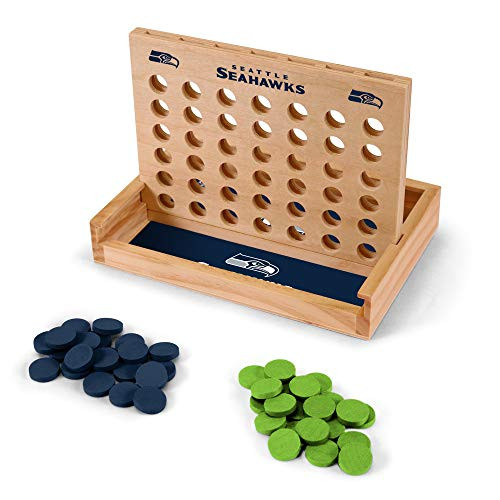 Wild Sports NFL Seattle Seahawks Table Top Four In A Row Game, Multi