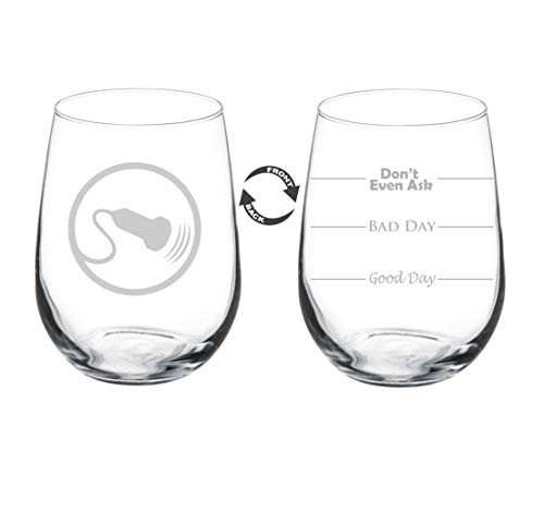 Wine Glass Goblet Two Sided Sonography Sonographer Ultrasound (17 oz Stemless)