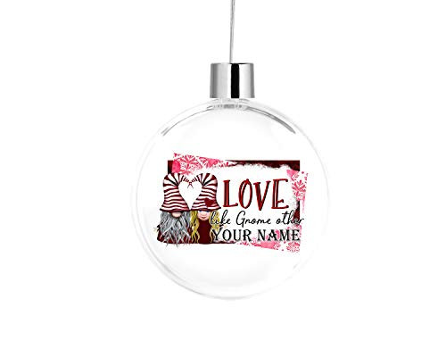 Bleu Reign BRGiftShop Personalized Custom Name Love Like Gnome Other Flat Round Tree Ornament
