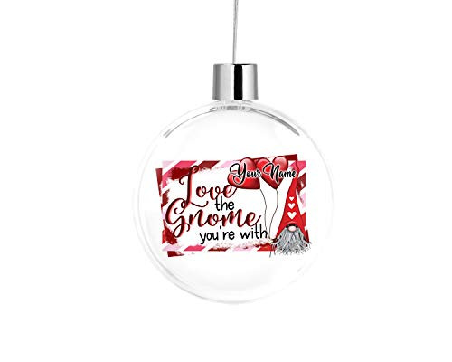 Bleu Reign BRGiftShop Personalized Custom Name Love The Gnome Your with Flat Round Tree Ornament