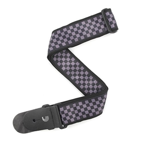 Planet Waves Woven Guitar Strap, Checkerboard - Black/Gray