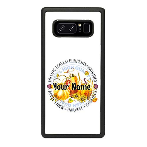 BRGiftShop Personalized Custom Name Fall Words Circle Rubber Phone Case for Samsung Galaxy Note 8