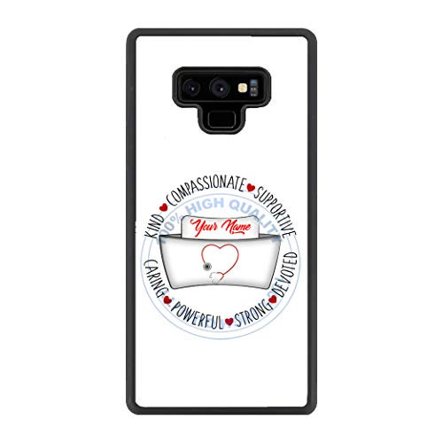 BRGiftShop Personalized Custom Name Nurse Word Circle Rubber Phone Case for Samsung Galaxy Note 9
