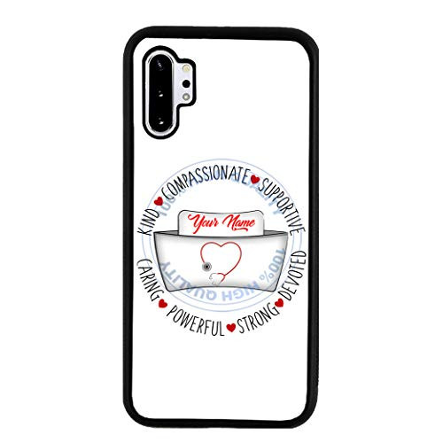 BRGiftShop Personalized Custom Name Nurse Word Circle Rubber Phone Case for Galaxy Note 10