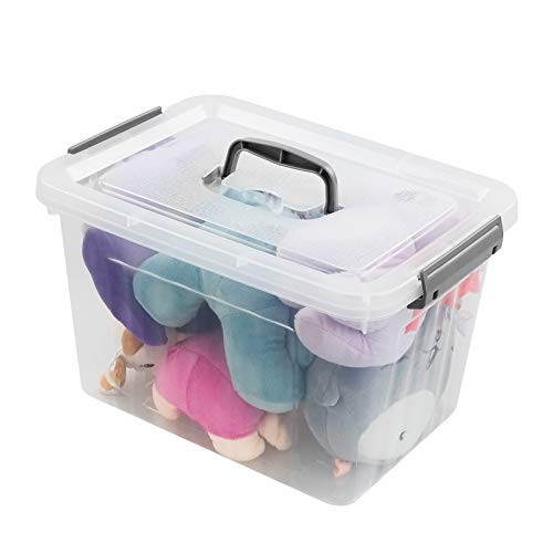 Bringer 1-Pack Clear Plastic Latching Storage Box, Plastic Box, 10 L