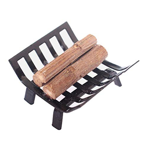 litymitzromq Miniature Furniture Accessories Scene Decoration,1/12 Metal Rack with Firewood Model Toy Doll House Furniture Fireplace Accessory