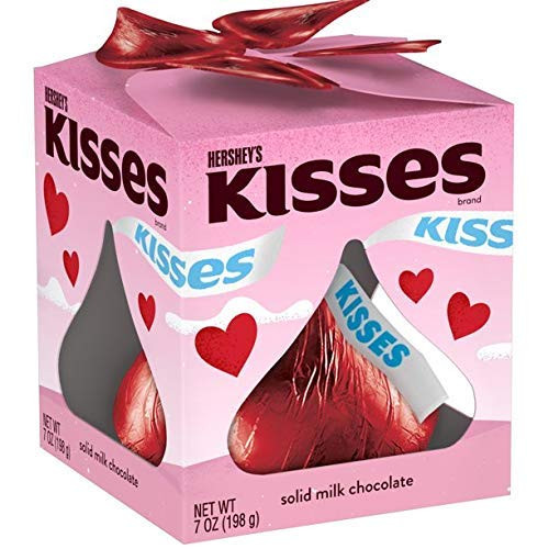 HERSHEY'S KISSES Solid Milk Chocolate Candy, Valentine's Day, 7 Oz. pack of 3