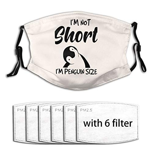 I'm Not Short I'm Penguin Size Washable Anti-Dust Reusable Adjustable Face Mask for Man  and  Women