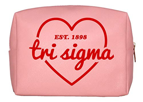 Sigma Sigma Sigma Sorority Pink Makeup Bag