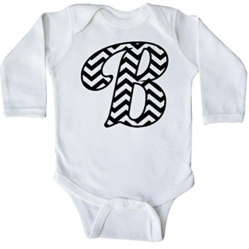 inktastic Chevron Monogram Letter B Long Sleeve Creeper 18 Months White 1fc3d