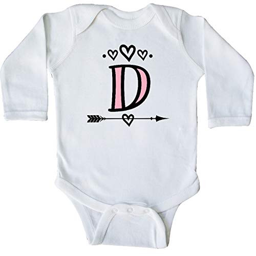 inktastic Letter D Monogram Tribal Long Sleeve Creeper 6 Months White 34351