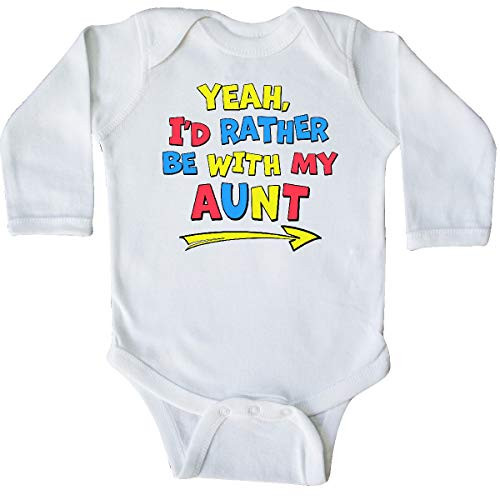 inktastic Yeah I'd Rather Be with My Long Sleeve Creeper 18 Months White 372c1