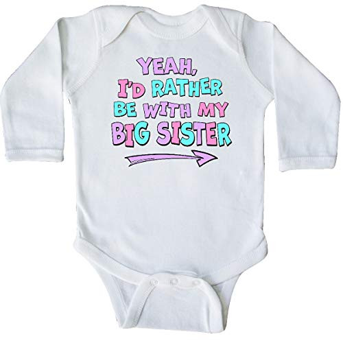 inktastic Yeah I'd Rather Be with My Long Sleeve Creeper 6 Months White 372c4