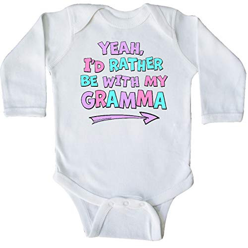 inktastic Yeah I'd Rather Be with My Long Sleeve Creeper 12 Months White 372ce