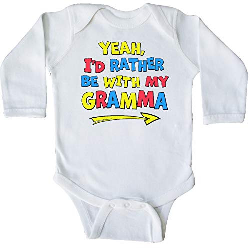inktastic Yeah I'd Rather Be with My Long Sleeve Creeper 18 Months White 372cf