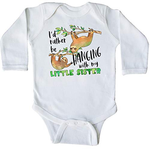 inktastic I'd Rather Be Hanging with Long Sleeve Creeper 12 Months White 3b517