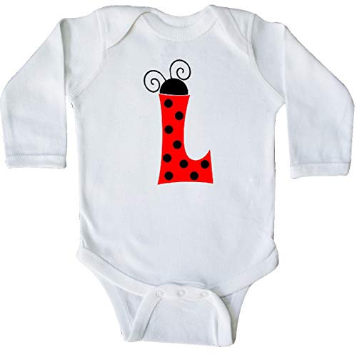 inktastic Cute Lady Bug Initial L Long Sleeve Creeper 18 Months White 3ca9b