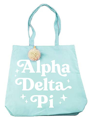 Alpha Delta Pi Retro Pom Pom Tote Bag