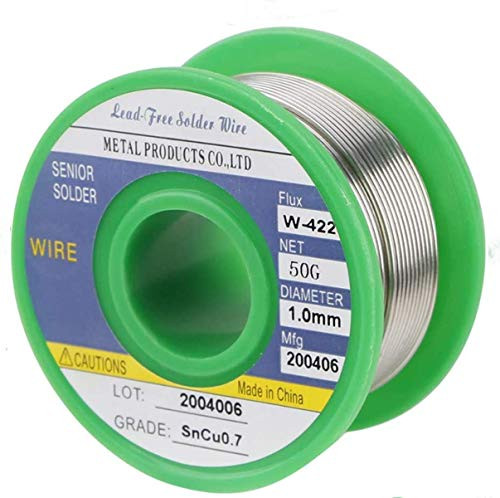 Lead Free Solder Wire Sn99.3-Cu0.7 1.0mm 50g with Rosin Core for Electrical Soldering and DIYs Lead Free Solder Wire Sn99.3-Cu0.7 1.0mm 50g with Rosin Core for Electrical Soldering and DIYs