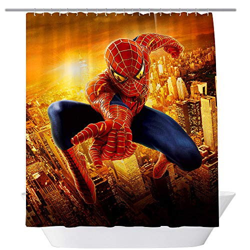 BT World Spiderman Shower Curtains, Cool Super Hero for Bathroom,Polyester Fabric Shower Curtain Sets with Hooks, 71X 71 in (Spiderman) BT World Spiderman Shower Curtains, Cool Super Hero for Bathroom,Polyester Fabric Shower Curtain Sets with Hooks, 71X 71 in (Spiderman)