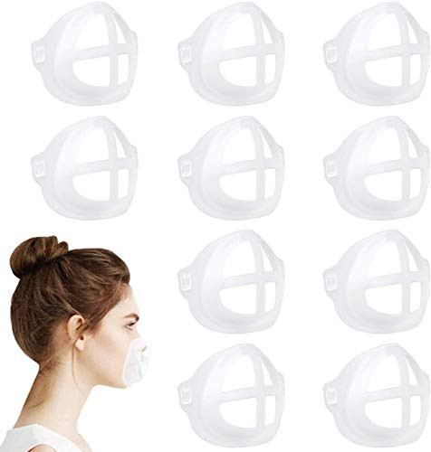 10 Pcs 3D Face Inner Bracket for Bandanas Mask, Mask Inner Support Frame,Reusable Face Lipstick Protector Protection for Women to Create More Breathing Space