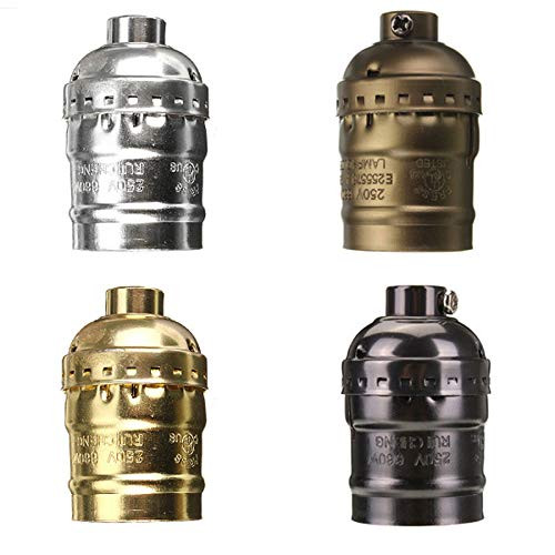 OriGlam E27 Vintage Edison Light Socket, Lamp or Fixture Replacement, Lamp Socket Holder Replacement, Industrial Lamp Light Socket Holder (Golden) OriGlam E27 Vintage Edison Light Socket, Lamp or Fixture Replacement, Lamp Socket Holder Replacement, Industrial Lamp Light Socket Holder (Golden)