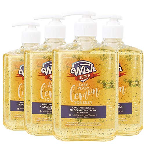 Wish Hand Sanitizer 16.9oz Advance Pump (Pack of 4) Vitamin E (Lemon, 16.9oz)