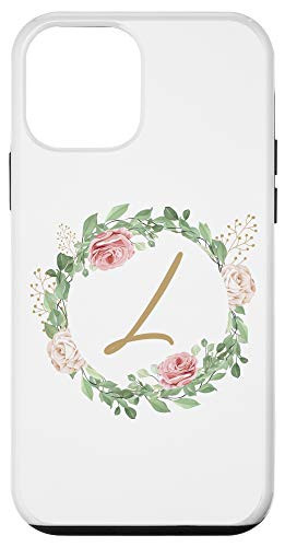 iPhone 12 mini Letter L Monogram Personalized Initial L Floral Leaves Case