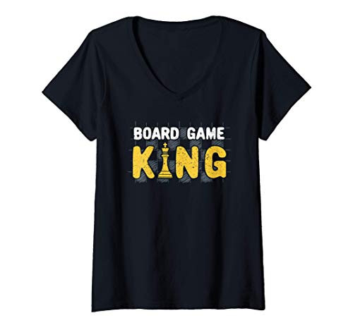 Womens Board gamer gifts - Board Game King funny Chess Player V-Neck T-Shirt Womens Board gamer gifts - Board Game King funny Chess Player V-Neck T-Shirt