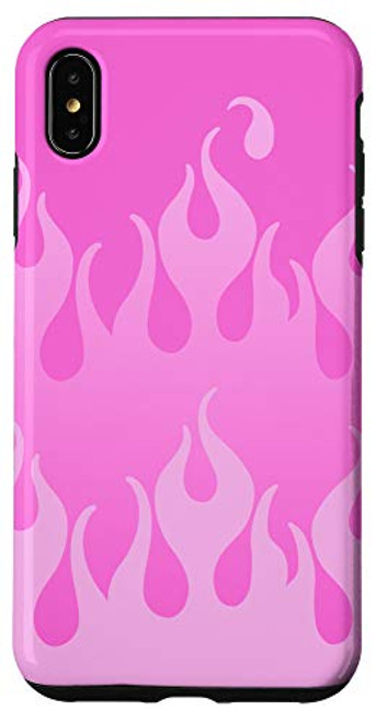 iPhone XS Max Y2K Aesthetic Pink Flames 90's E-Girl Tribal Pastel Case