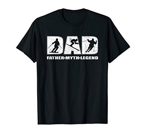 Ski Slopes Father Myth Legend Retro Skiing Dad Gifts T-Shirt
