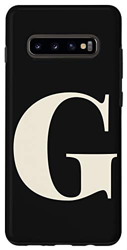 Galaxy S10Plus G Personalized Monogram Letter Initial Minimal Black White Case