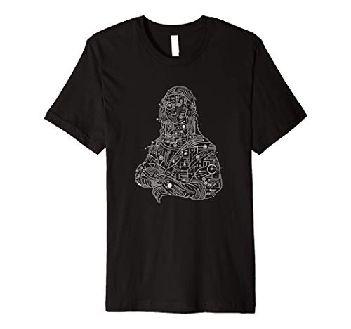 Mona Lisa Circuit Board Leonardo Da Vinci Art Premium T-Shirt