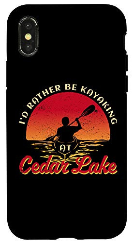 iPhone X/XS Lake Life Kayaking I'D Rather Be Kayaking At Cedar Lake Case