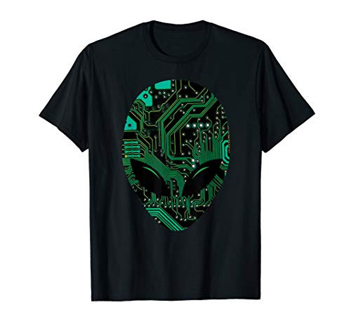Alien Head UFO Sci-Fi Circuit Board Robotics Space Horror T-Shirt Alien Head UFO Sci-Fi Circuit Board Robotics Space Horror T-Shirt
