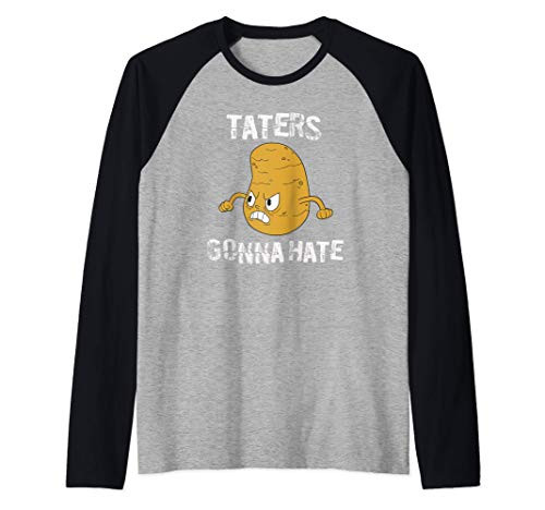 Taters Gonna Hate Funny Gift Potato Squad Lover Garden Pun Raglan Baseball Tee