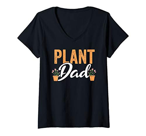 Womens Gardeners Plant Dad Funny Fathers Garden Gardening V-Neck T-Shirt