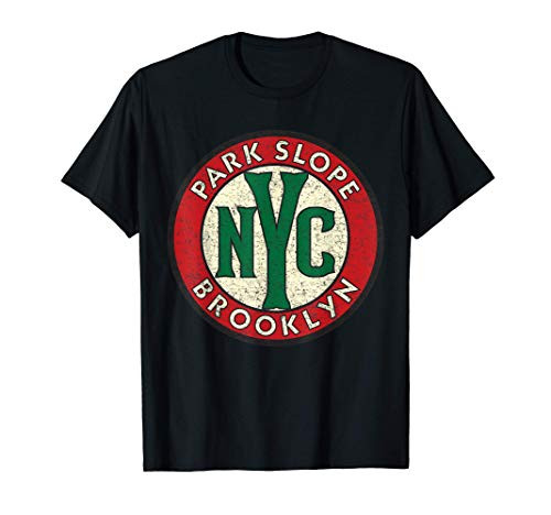 Park Slope Brooklyn NYC Vintage Road Sign Distressed Print T-Shirt